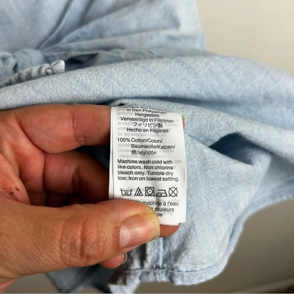 Madewell Light blue Chambray tie-front cami top size: 4 - Picture 6 of 7